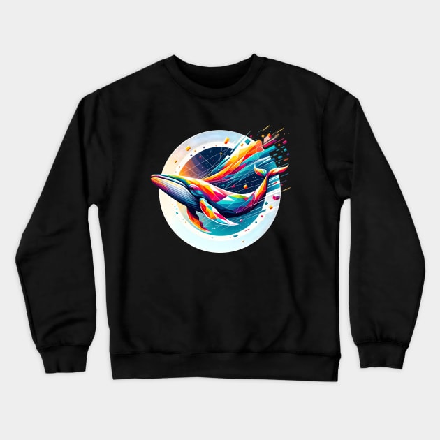 Cosmic Voyage Whale Crewneck Sweatshirt by The Tee Bizarre